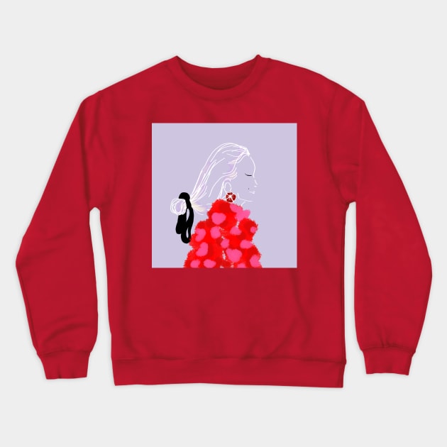 Lady in red Crewneck Sweatshirt by mariaflima